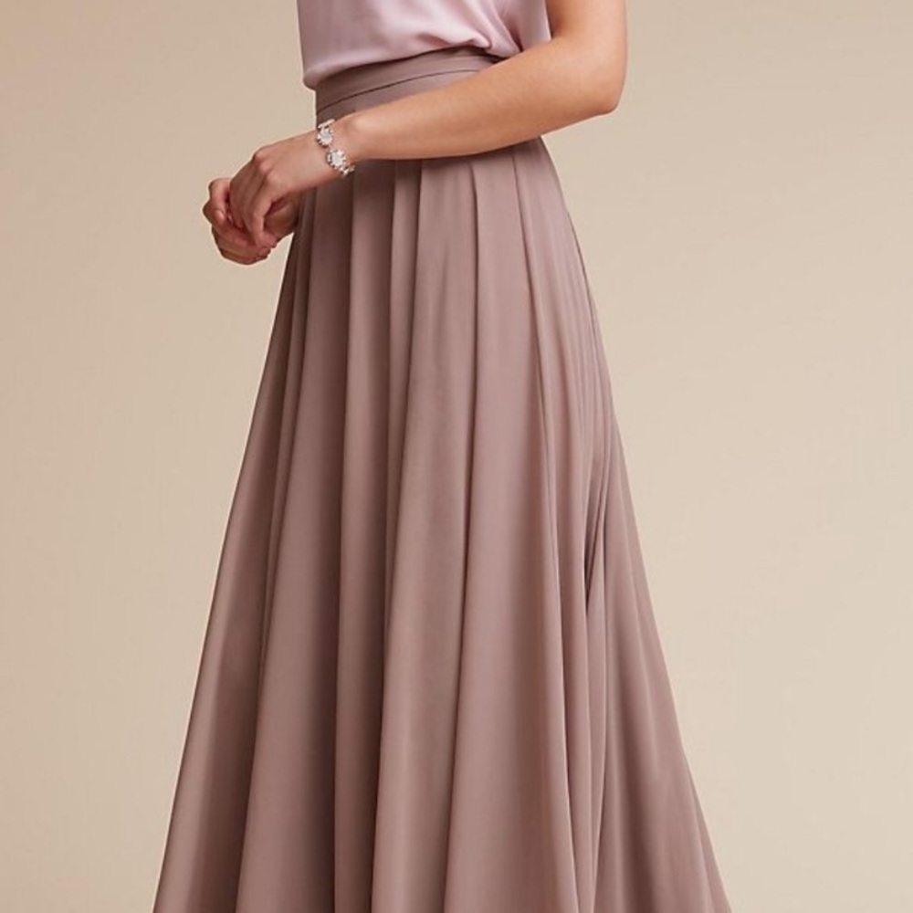 BHLDN Jenny Yoo Hampton Skirt Pecan size 2 Purple Beige Brown Tan Greige New